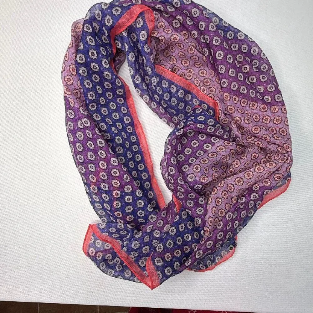 Lands End Scarf Cover Up Blue Purple